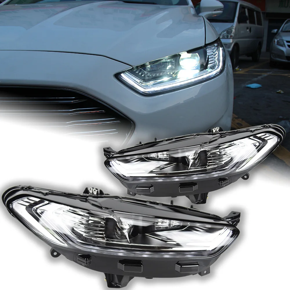 אורות רכב עבור פורד מונדיאו פנס עדשת המקרן היתוך דינמי אות ראש מנורת LED פנסי Drl אביזרי רכב . ' - ' . 2