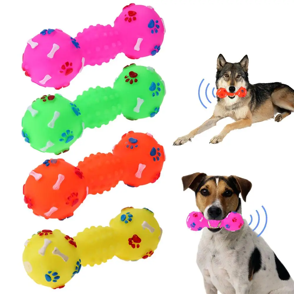 מחמד ללעוס צעצועים לחיות מחמד TPR להגדיר אינטראקטיבי משחק מצחיק טוחנת משקולת בצורת כלב קול צייצני גור טוחנת ביס ניקוי שיניים . ' - ' . 0