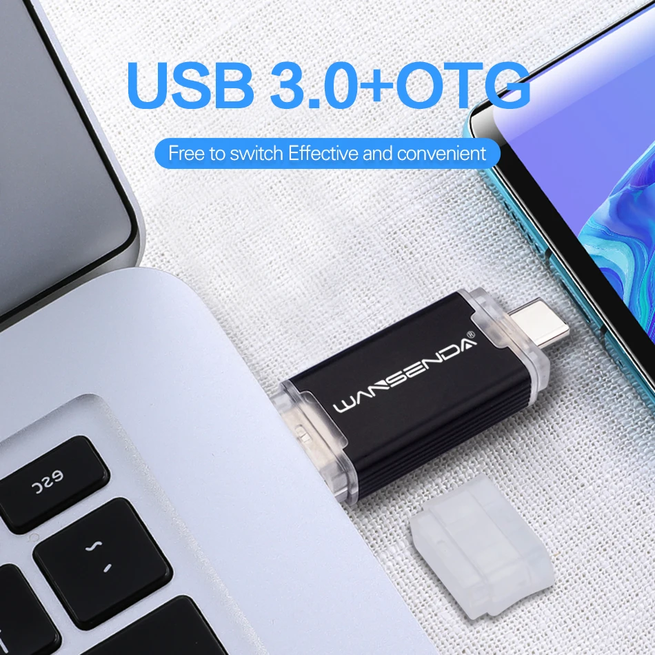 WANSENDA כונן הבזק מסוג USB 2 IN 1 USB 3.0 & Type C כונן עט 512GB 256GB 128GB 64GB 32GB Pendrive USB מקל זיכרון פלאש בדיסק . ' - ' . 5