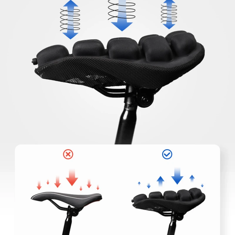 אופני ההרים 3D אוכף לכסות לנשימה רכה מושב האופניים כרית מתנפחת Shockproof TPU כרית אוויר מושב האופניים אופניים אביזרים . ' - ' . 1