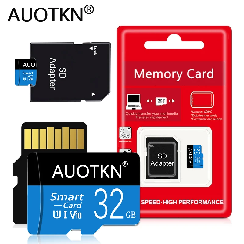 AuoTKN מוכרים היטב Micro sd 16GB 32GB 64GB 128GB Class10 cartao de memoria 256GB פלאש SD TF כרטיס 512gb כרטיס זיכרון לטלפון . ' - ' . 4