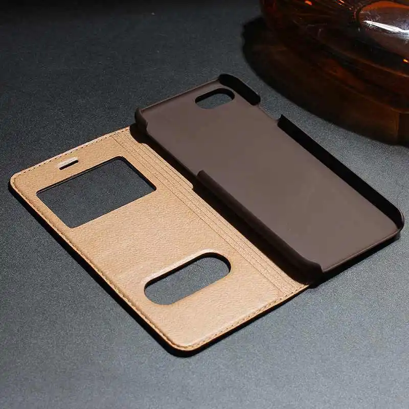 מקורית נרתיק עור עבור Iphone 7 7 8 פלוס SE 2020 במקרה להציג חלון מגנטי כיסוי מגן Coque עבור Iphone 8 7Plus Case Flip . ' - ' . 3