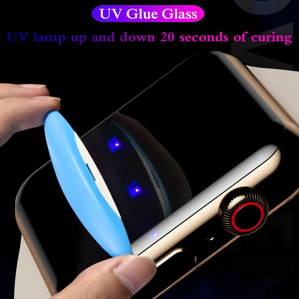2PCS 5D זכוכית UV ננו נוזל אפל שעונים 38 42 40 44mm מגן מסך עבור השעון 4 3 2 1Series מלא דבק זכוכית מחוסמת . ' - ' . 2