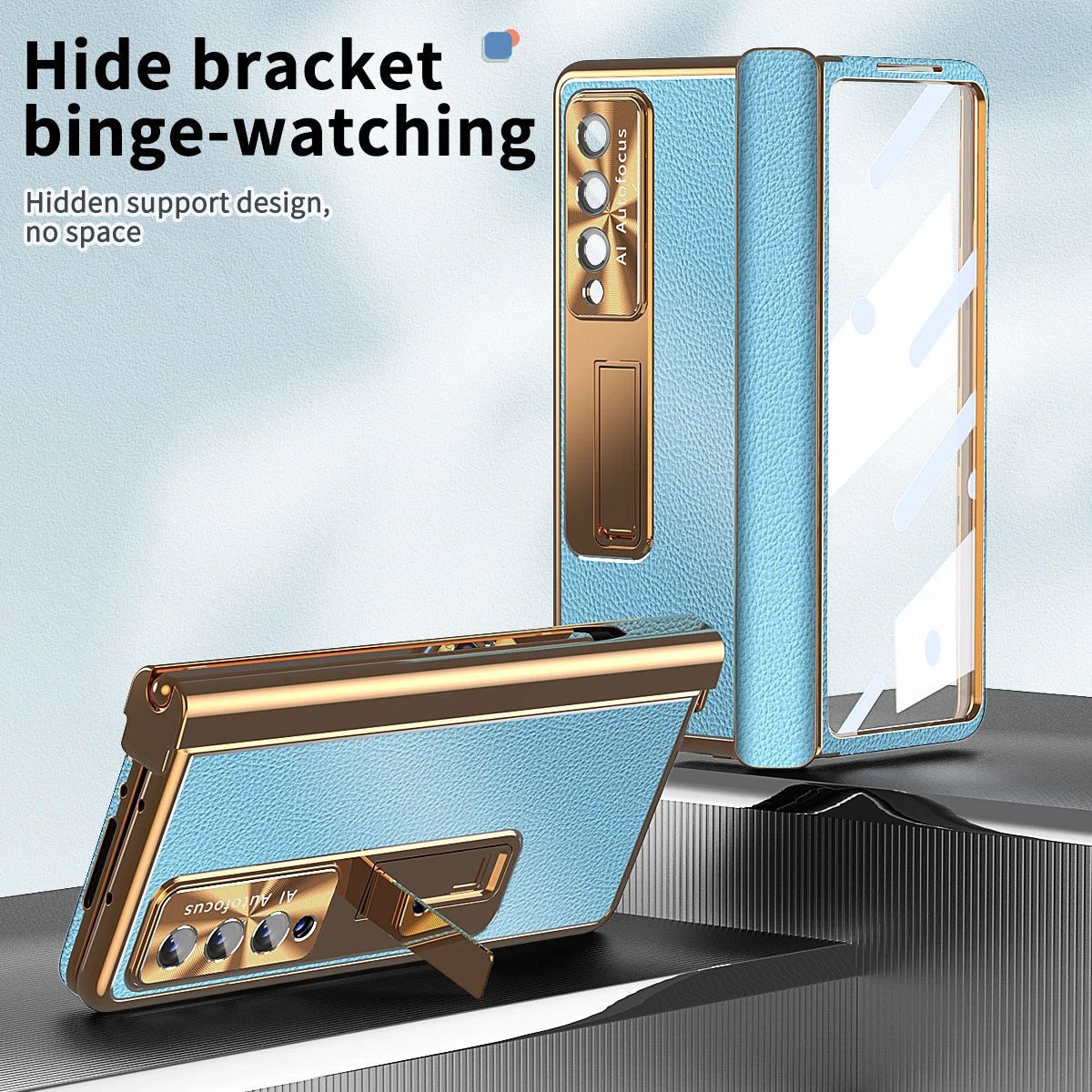 הגנה מלאה עור עט S בעל האופנה Case for Samsung Galaxy Z קיפול 5 4 fold5 Fold4 קיפול 3 Fold3 מזג זכוכית סרט . ' - ' . 0
