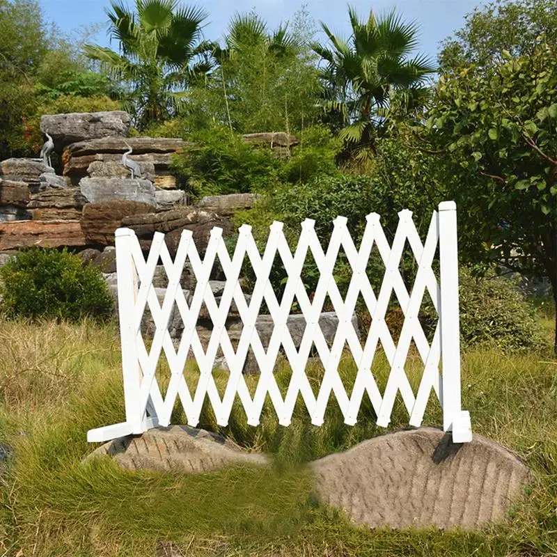 נשלפת הרחבת גדר דקורטיבית קיפול גדר עץ מחמד שער בטיחות גדר פטיו גן קישוט הדשא . ' - ' . 4
