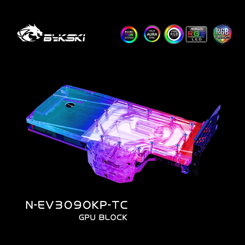 Bykski RTX3090 פעיל Backplate מים לחסום EVGA RTX3090 ברון גרפיקה היברידית כרטיס זיכרון VRAM רדיאטור GPU קריר N-EV3090KP-TC . ' - ' . 4