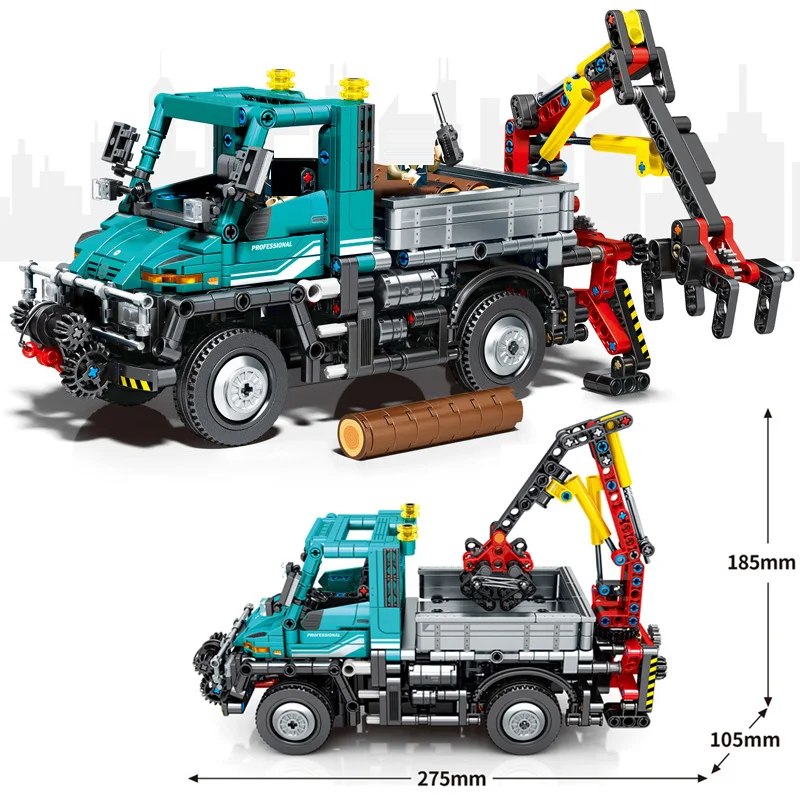 910Pcs MOC רחובות מכני חוות הנדסה דגם המכונית אבני בניין עיר Unimog משאית דמויות לבנים צעצועי ילדים למבוגרים מתנה . ' - ' . 5
