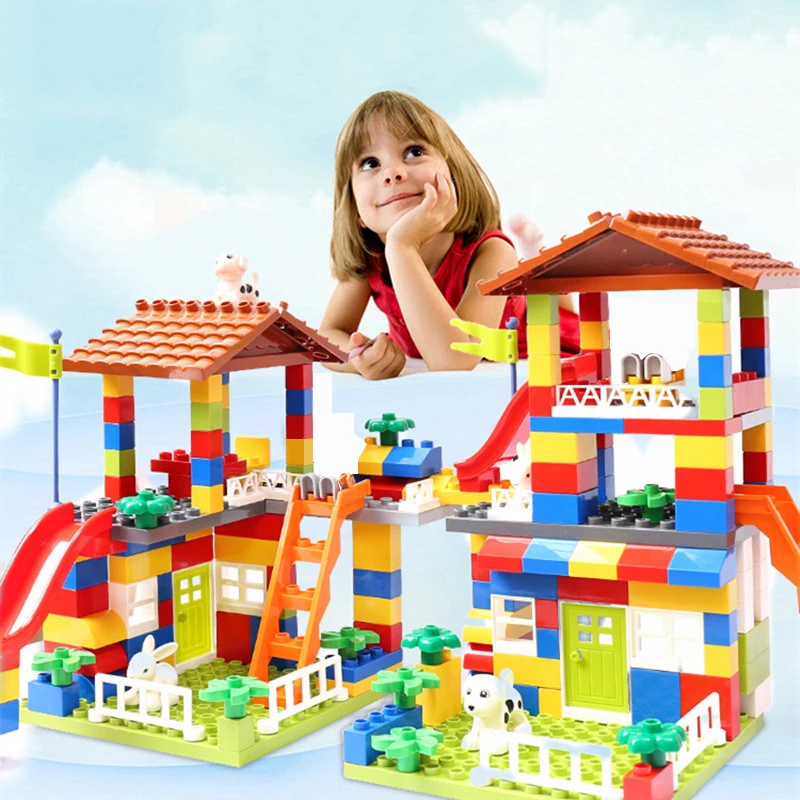 ילדים של הורה-ילד פאזל צבעוני העיר גג הבית גדול חלקיקים דגם בניין צעצוע . ' - ' . 0