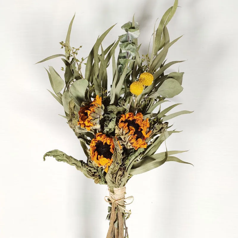 1Bunch טבעי רוז Eternelle פרחים מיובשים אקליפטוס זרי DIY הביתה מסיבת חתונה עיצוב הפסטיבל טקס מתנות קישוטים . ' - ' . 4
