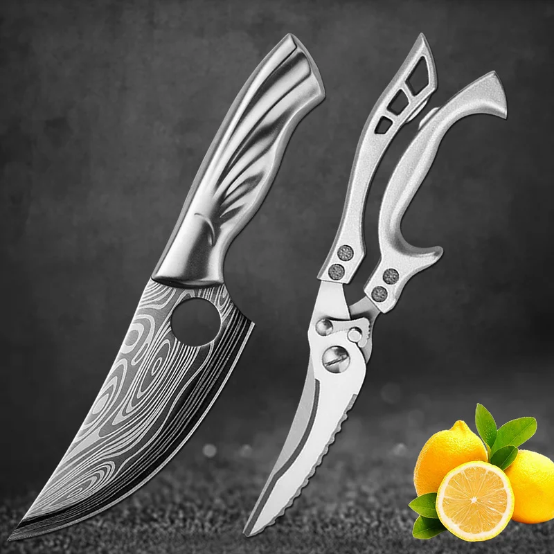 דמשק נירוסטה סכין קצבים בשר פירות דופק דיג, ציד, מחנאות במטבח סכין שף עוף עצם מספריים . ' - ' . 0