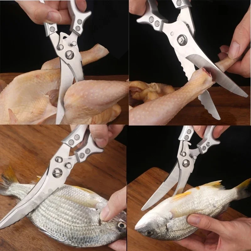 דמשק נירוסטה סכין קצבים בשר פירות דופק דיג, ציד, מחנאות במטבח סכין שף עוף עצם מספריים . ' - ' . 5