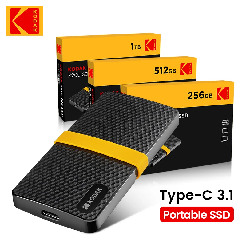 קודאק USB3.1 GEN2 SSD 1TB כונן קשיח חיצוני 256GB 512GB 1 טרה-בתים של מצב מוצק מיני PSSD עבור PC מחשבים ניידים דיסקו דורו externo . ' - ' . 3