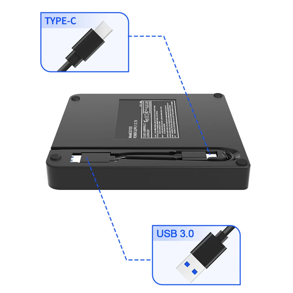 כונן חיצוני USB 3.0&Type-C צורב DVD משולב כרטיס סופר מקליט CD/DVD/VCD שחקן כוננים אופטיים, כונן DVD ROM עבור מחשב נייד . ' - ' . 2