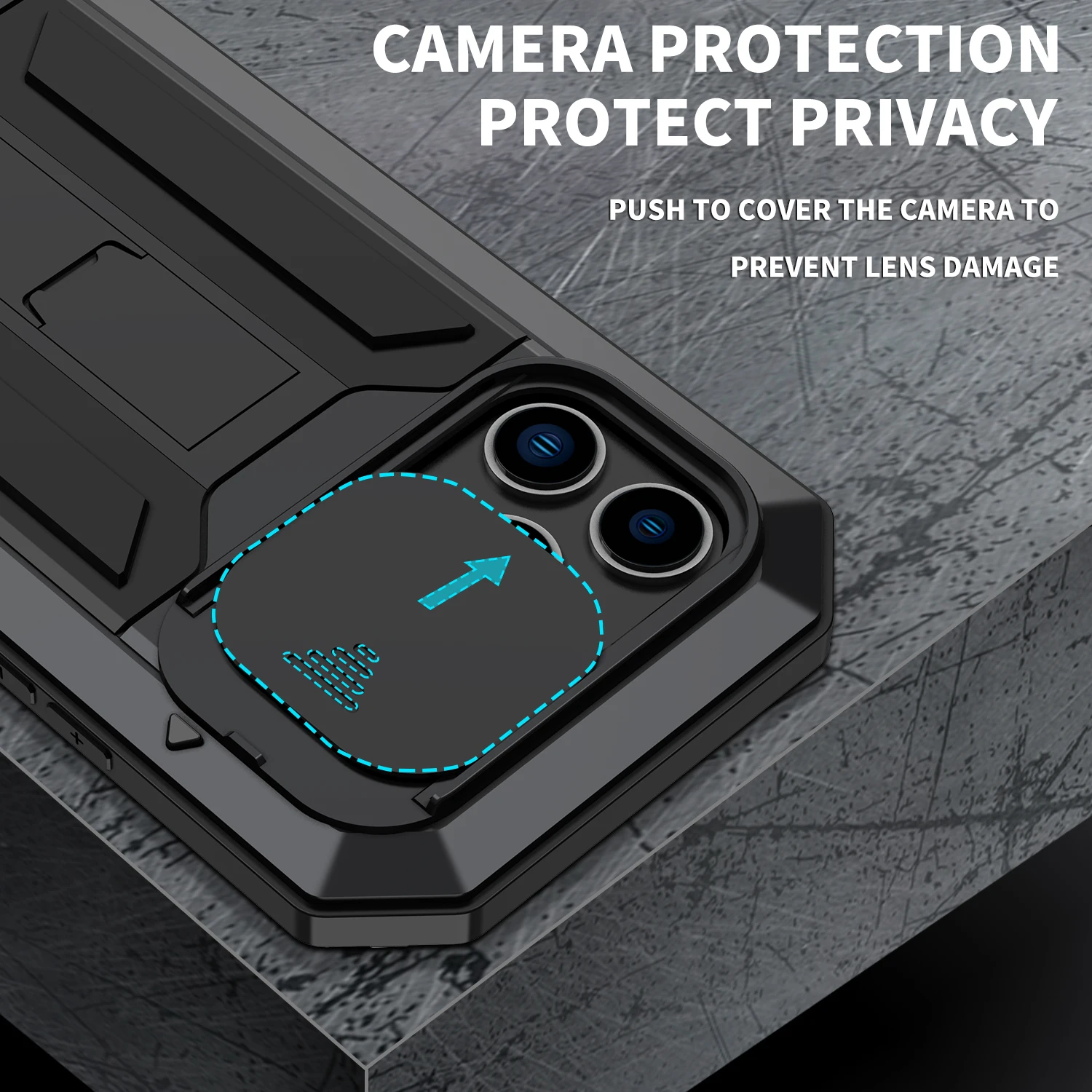 ר-רק Shockproof מתכת קייס לאייפון 14 13 Pro מקס פלוס עם סטנד מובנה, מצלמה מגן מסך כיסוי Funda Coque יוקרה . ' - ' . 1