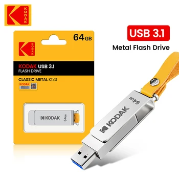 100% מקוריים קודאק מסתובב Pendrive USB 3.0 Flash Drive K133 256GB 128GB 64GB זיכרון שרוך עבור עור המפתח