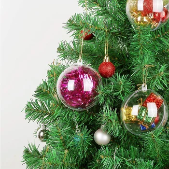 10Pc חג המולד פלסטיק שקוף עצים פתח כדור קופסת תכשיט תכשיט מתנה לחתונה מתנה המפלגה קישוט הבית