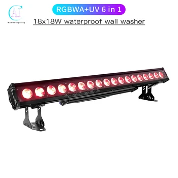 18x12W RGBW/18x18W RGBWA+UV 6 ב-1 LED עמיד למים שלב אור DMX לשליטה חיצונית הבמה קיר אור דיסקו DJ ציוד