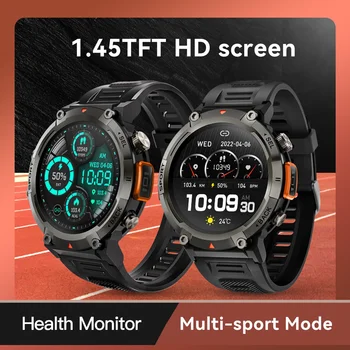 2023 חדש Smartwatch גברים 1.45 אינץ ' TFT פנס מסך HD BT 5.0 הלילה פועל צמיד כושר חכם שעונים עבור xiaomi גברים