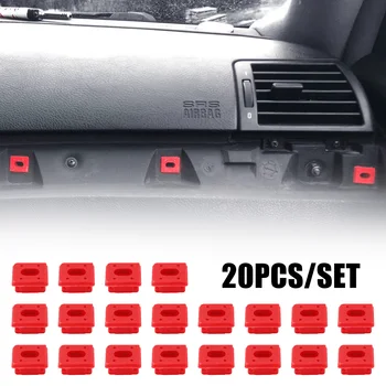 20pcs/set המכונית לחגור קליפים לוח תיקון אבזמים אדום להכניס לולאות עבור BMW E46/E65/E66/E83N המחוונים המחוונים לקצץ רצועת קליפים