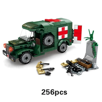 265Pcs עיר חייל צבאי אמבולנס אבני הבניין רכב צעצועים חירום לרכב לבנים ערכות DIY ילדים צעצועים חינוכיים
