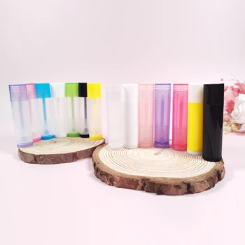 50Pcs 5g/5ml שפתון צינורות פלסטיק שפתון מכולות ריקות למילוי חוזר טוויסט-אפ שפתון באלם עבור DIY Chapsticks מוצק קרם