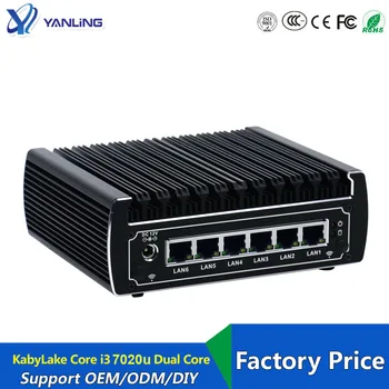 6 Ethernet LAN fanless pfsense Mini PC Intel kabylake core i3 8130u DDR4 ram AES-NI-linux server firewall במחשב חלון 10
