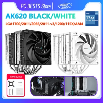 DEEPCOOL AK620 שחור לבן CPU קירור אוויר רדיאטור 6 Heatpipes קריר מגדלי התאומים אינטל 12 LGA1700 2011 115X 1200 AM4