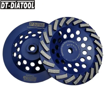DT-DIATOOL 2pcs 5/8-11 חוט בקוטר 180mm/7inch מקוטע יהלום טורבו שורה כוס טחינה ההגה בטון שיש גרניט