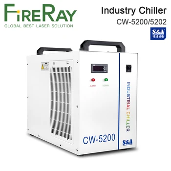 FireRay S&CW5200 CW5202 תעשיית Chiller מים CO2 לייזר חריטה מכונת חיתוך 80w 100w 130w 150w לייזר