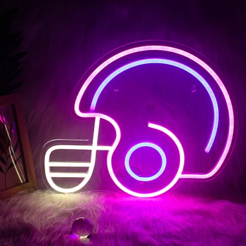 ineonlife LED שלט ניאון רוגבי כובע בצורת אקריליק ניאון אור תלייה על קיר מנורות לילה בבית עיצוב חדר השינה כוח USB עם מתג