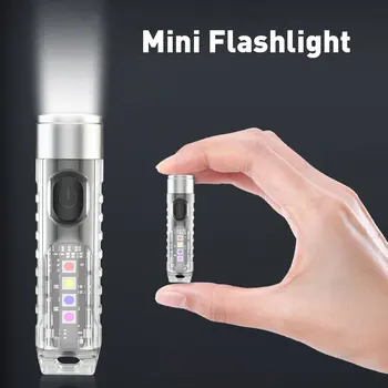 LED העבודה האור מחזיק מפתחות פנס נייד LED אור תאורה חיצונית מחנאות, דיג המנורה מיני פנס טעינת USB פנס