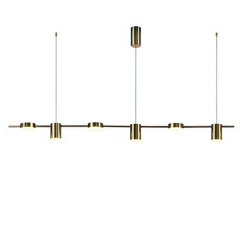 Led מודרני אורות תליון זהב שחור 220V קישוט סלון נברשת תאורה חדר שינה שולחן בר ארוך צורת מנורת תקרה