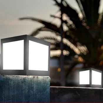 LED סולארית עמודה פנס סולארי מופעל על עמוד מנורת קיר חיצוני עמיד למים האור וילה חצר נוף גן עיצוב