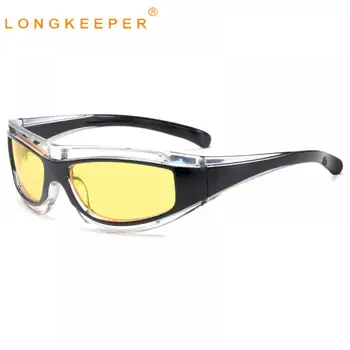 LongKeeper ספורט משקפי שמש גברים נשים קלאסי בציר חיצוני ספורט משקפי שמש זכר עדשות צהובות נהיגה Eyewear lentes דה סול