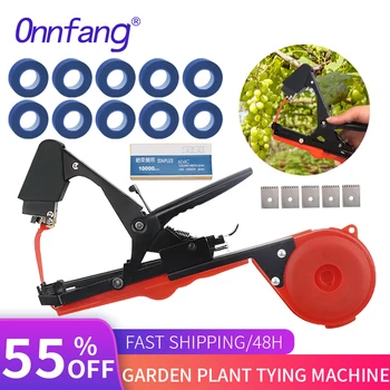 Onnfang יד קושר מכונת כלי גינון ירקות Tapetools Tapener ביריות צמחים צמח ענף הקלטות היד השחורה כלי גינה קיט