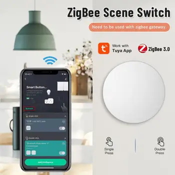 Tuya ZigBee כפתור זירת מתג חכם הצמדה חכם להחליף סוללה מופעל על אוטומציה של עבודה עם חכם החיים התקני Zigbee