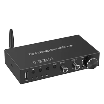 USB 192KHz DAC ממיר אנלוגי לדיגיטלי עם מגבר אוזניות Bluetooth מובנה 5.0 מקלט מוזיקה