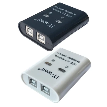 USB שיתוף מדפסת מכשיר 2 ב-1 שיתוף מדפסת הבורר 2-פורט ידנית KVM החלפת מפצל Hub ממיר