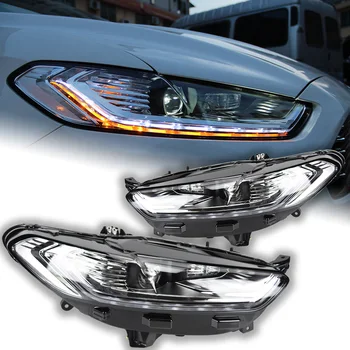 אורות רכב עבור פורד מונדיאו פנס עדשת המקרן היתוך דינמי אות ראש מנורת LED פנסי Drl אביזרי רכב