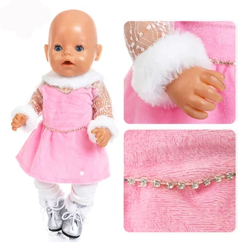 איכות גבוהה החלקה להגדיר 17 אינץ 43cm לבובות תינוק שנולד בגדי בובה שמלה לתינוק פסטיבל יום ההולדת מתנה