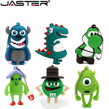 ג ' סטר יצירתי קריקטורה כונן הבזק USB 2.0 חיה צורה זיכרון 8GB 16GB 32GB 64GB ירוק צפרדע כונן פלאש חמוד תלמיד ילד מתנה