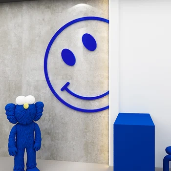 החיוך 3D מדבקות קיר אקרילי יצירתי מדבקות קיר עשה זאת בעצמך דביק אמנות הסלון חנות זירת קישוט