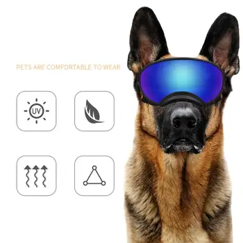 הכלב המשקפיים בינוני, כלבים גדולים הגנת Uv Windproof משקפי מגן עם רצועה מתכווננת עיניים הגנה