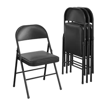 ויניל כיסא מתקפל (4 Pack), שחור