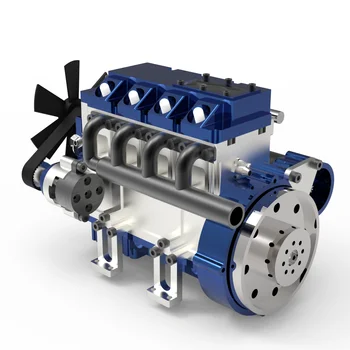 חדש 17CC מתכת ארבע פעימות בנזין מנוע מודל מיניאטורי ארבעה צילינדרים בנזין טהור מנוע קיטור דגם