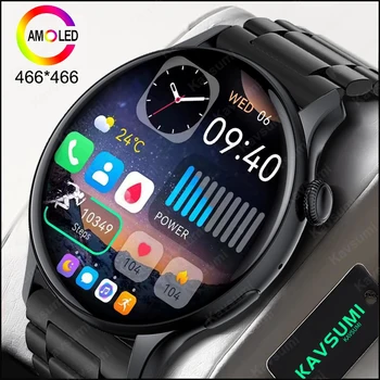 חדש 466*466 Smartwatch גברים 1.43 אינץ ' AMOLED מסך עולם הזמן Bluetooth שיחה IP68 Waterproof ספורט שעון חכם עבור אנדרואיד ios