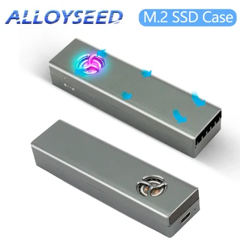 כפול פרוטוקול מ. 2 NVMe SSD מקרה 10Gbps USB3.1 NVMe מארז עם RGB מאוורר קירור מסגסוגת אלומיניום M2 SATA NGFF SSD במקרה 2280