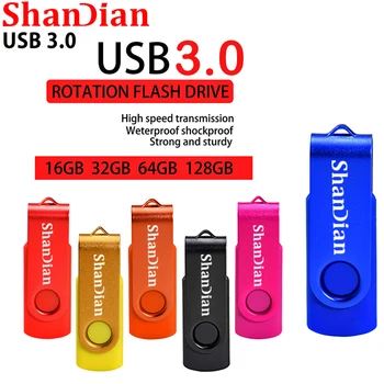 מהירות גבוהה USB 3.0 Flash Drive חינם מותאם אישית לוגו כונן עט עם מפתח שרשרת נייד מקל זיכרון 64GB/32GB אמיתי קיבולת דיסק U