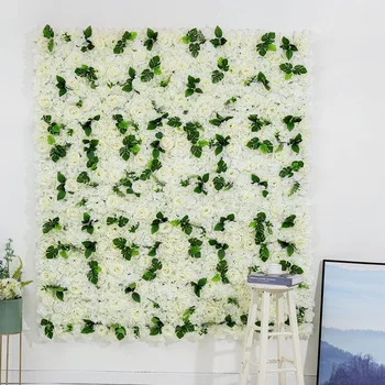 משי לבן רוז פרח קיר מלאכותי פרחים לחתונה קישוט פרח קיר התינוק להראות חתונה הביתה רקע תפאורה