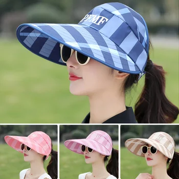 סגנון קוריאני השמש בקיץ כובעים לנשים חיצוני שמש-שמש הצללה-הגנה כובע חוף כובע הקסדות chapeu feminino כובע לנשים